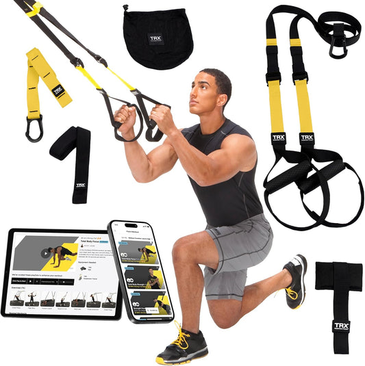 PRO3 Suspension Trainer System, Durable Design for Cross-Training, Weight Training, HIIT Training & Cardio, Includes 3 Anchor Solutions for Indoor & Outdoor Home Gyms