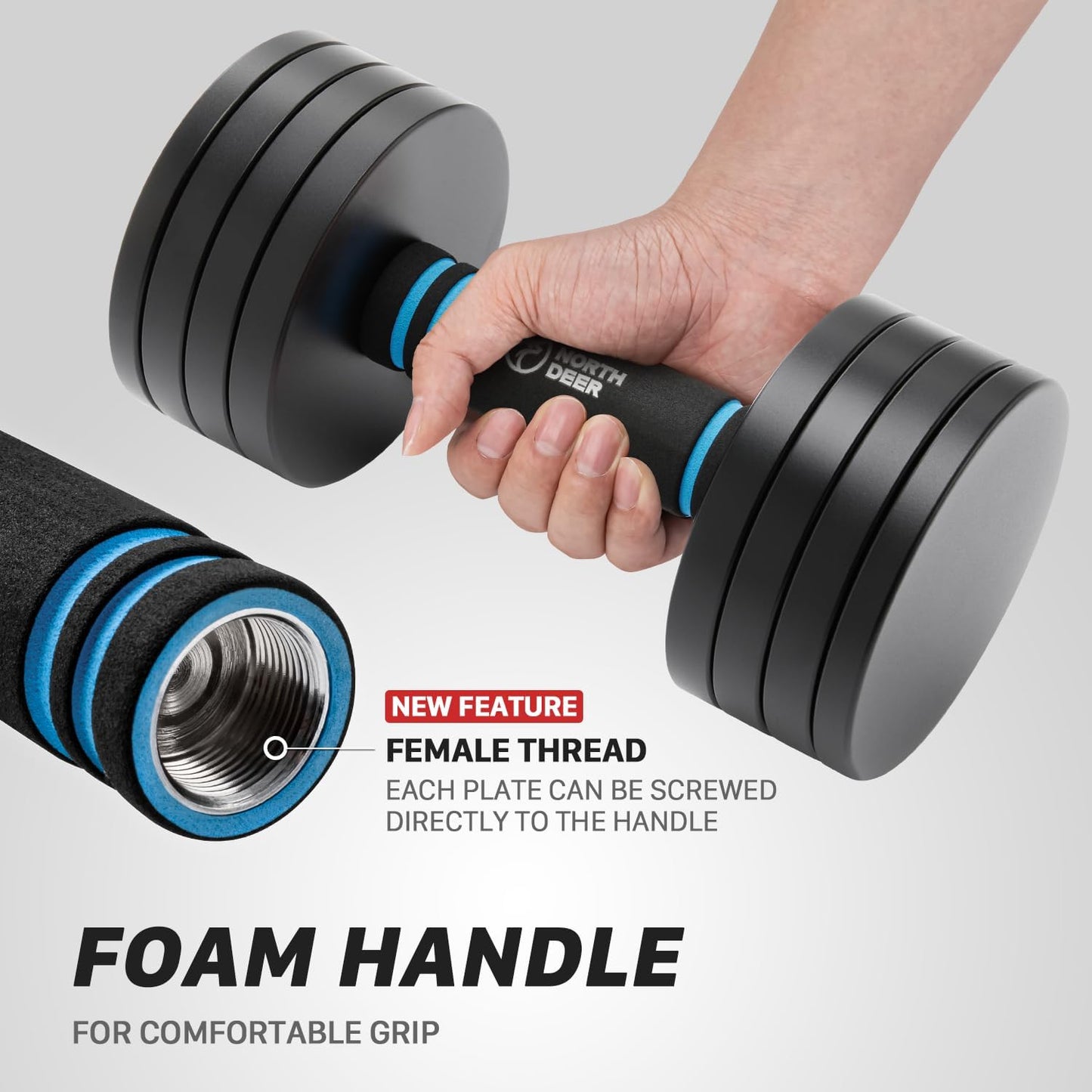 V2.0 Upgraded Adjustable Steel Dumbbells 40LB / 60LB - 2 in 1 Dumbbell Barbell Set for Home Gym Workout - Compatible with V1.0 Dumbbells