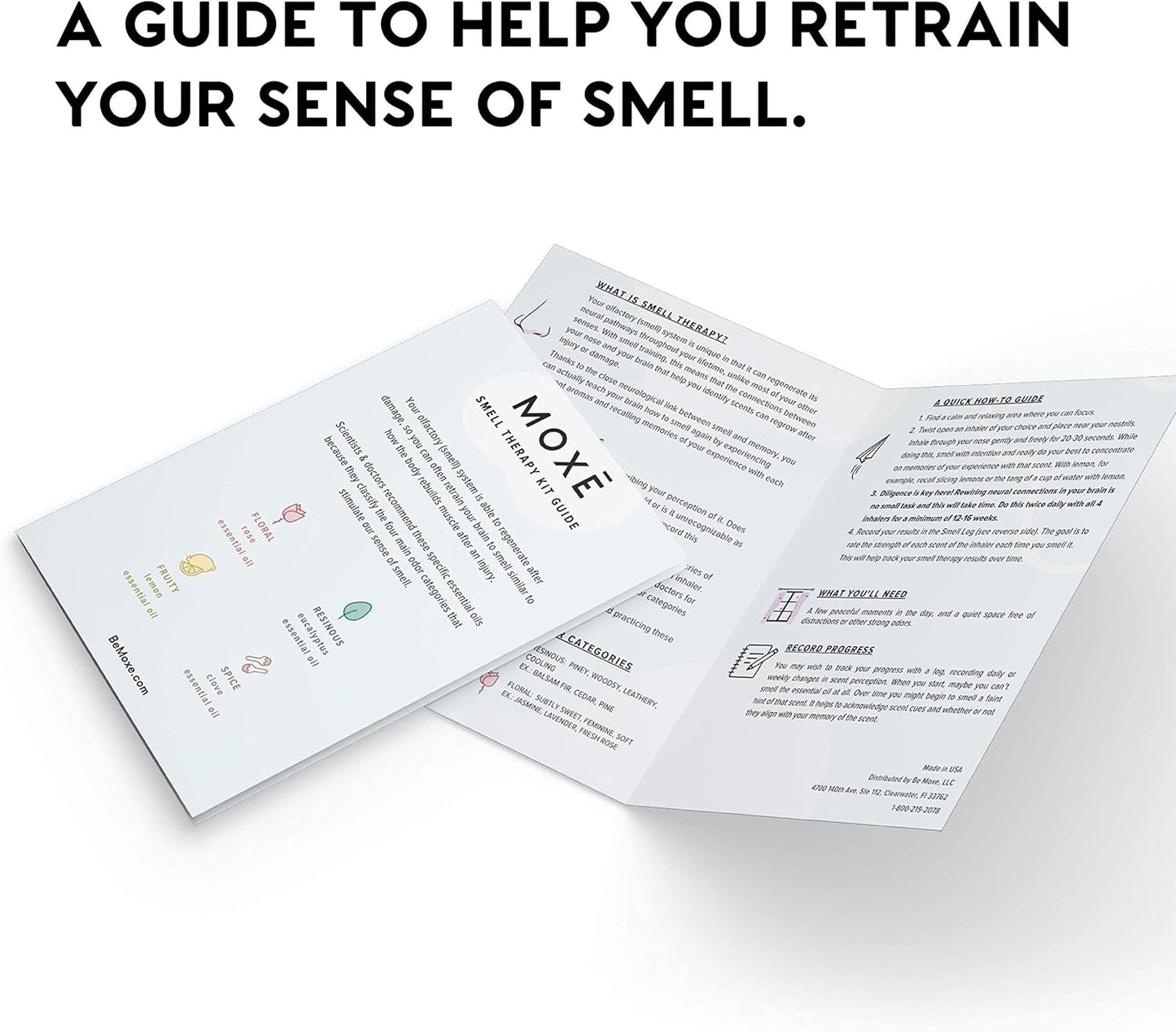 Smell Training Kit, Made in USA, 4 Essential Oils, Olfactory Regeneration, Helps Restore Sense of Smell, Natural Therapy for Smell Loss (Phase 1)