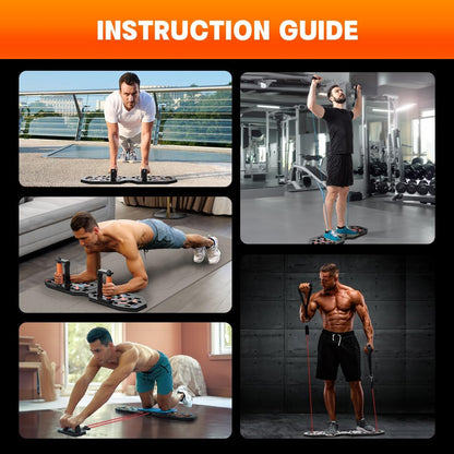 Push up Board Fitness, Portable Foldable Exercise Equipment, Fitness Accessories with Resistance Bands Skateboard, Professional Strength Training Equipment for Men Women