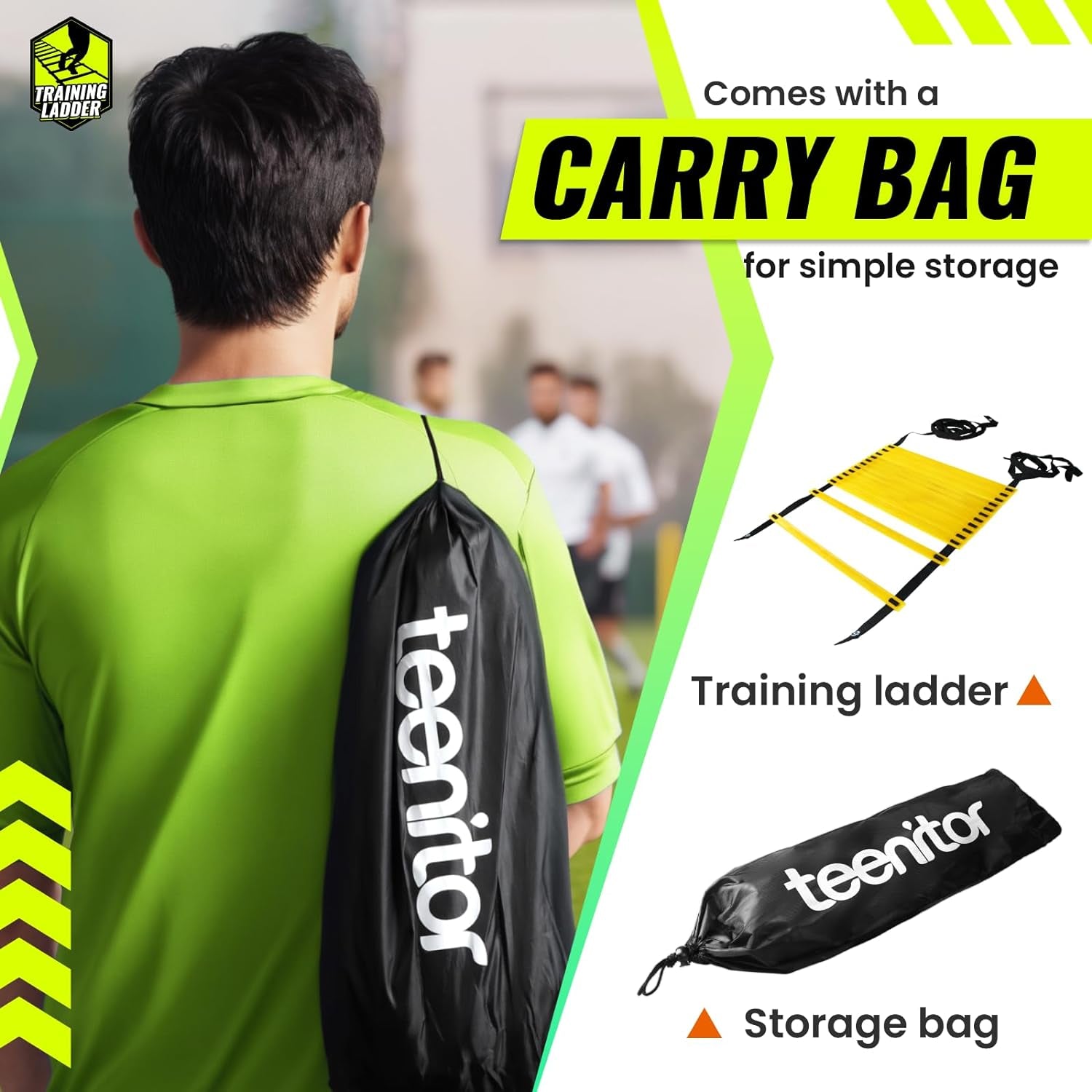 Agility Ladder Speed Ladder Training Ladder for Soccer, Speed, Football Fitness Feet Training Carry Bag Agility Training Equipment 13 Rungs, 23 Feet