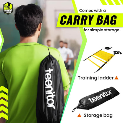 Agility Ladder Speed Ladder Training Ladder for Soccer, Speed, Football Fitness Feet Training Carry Bag Agility Training Equipment 13 Rungs, 23 Feet