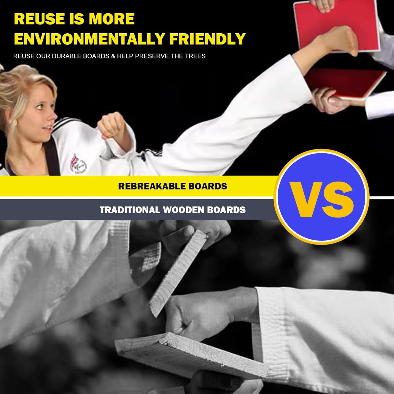 4 Pack Rebreakable Boards Martial Arts,Karate Breaking Boards Rebreakable Set,Taekwondo Breaking Boards for Kids,Karate Boards for Breaking Kids,Boxing Martial Arts Training Equipment Gifts