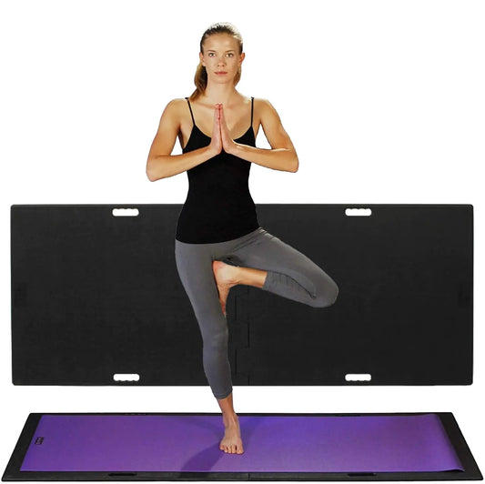 Yoga Mat Board for Carpet or Outdoors | Black | Portable Floor to Enhance Yoga Pilates or Ballet Barre Exercise | Sturdy & Thick | by LifeBoard