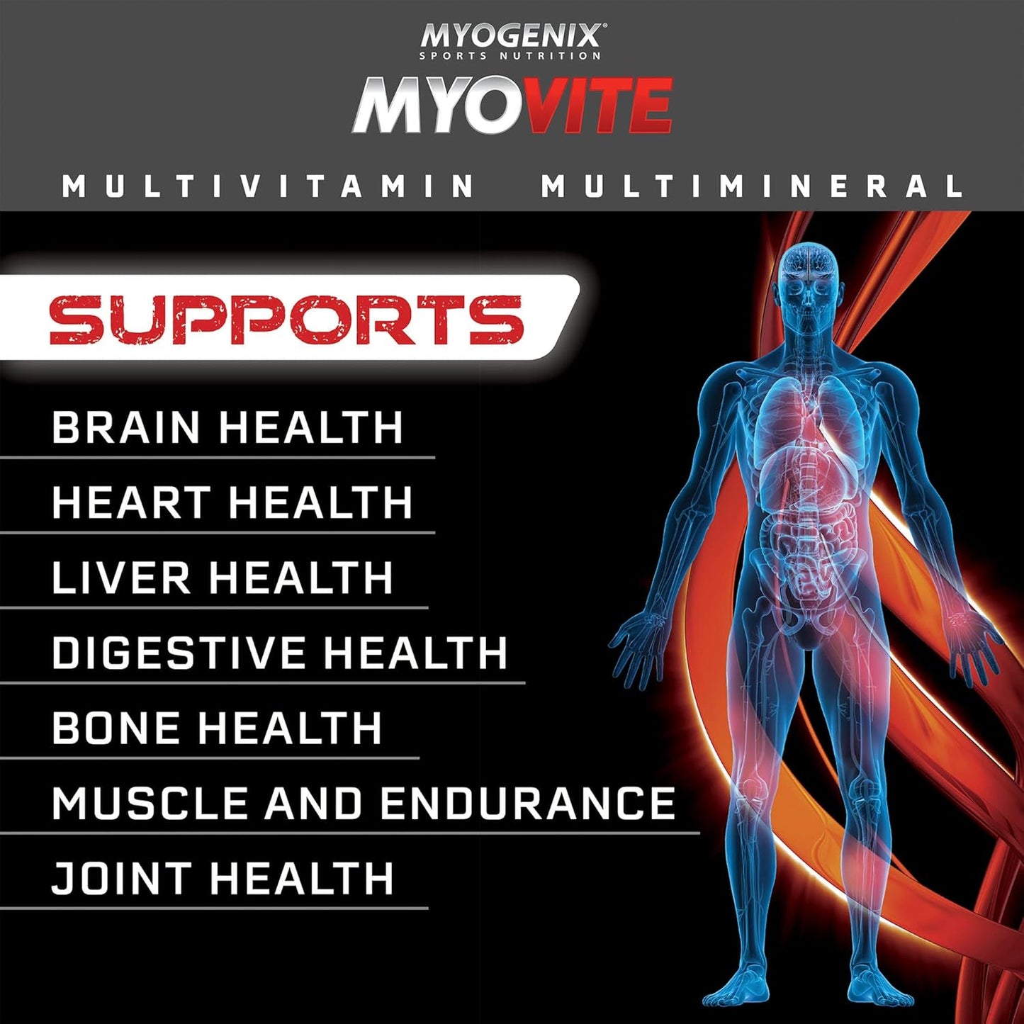 Myovite Multivitamins for Athletes - High Performance Vitamins for Men and Women Athletes, Daily Vitamins for Optimum Nutrition, Muscle Function, and General Health, 44 Packets per Box