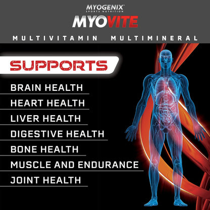 Myovite Multivitamins for Athletes - High Performance Vitamins for Men and Women Athletes, Daily Vitamins for Optimum Nutrition, Muscle Function, and General Health, 44 Packets per Box