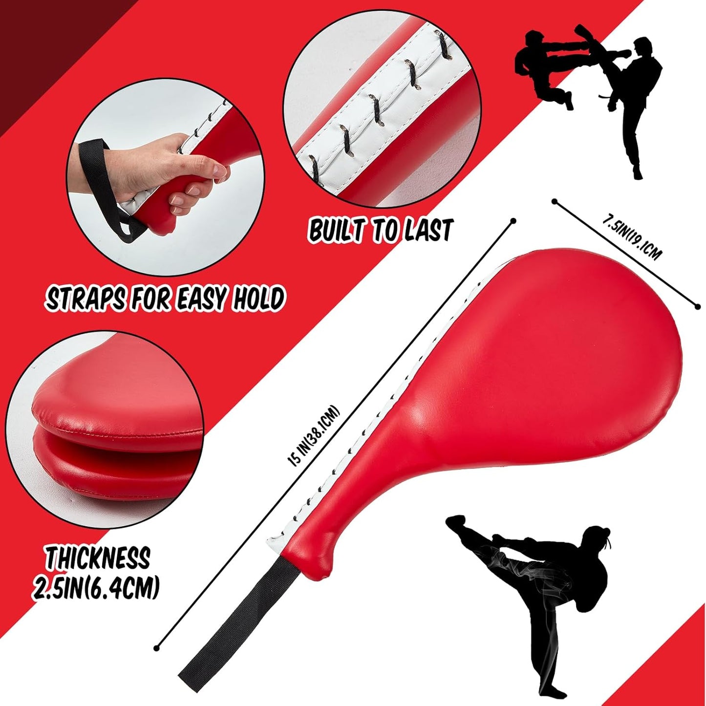 7 in 1 Taekwondo Kick Pad Boxing Training Equipment Punching Mitts Martial Arts Wrist Band Adjustable Soft Pads Set for Karate Muay Thai MMA Training