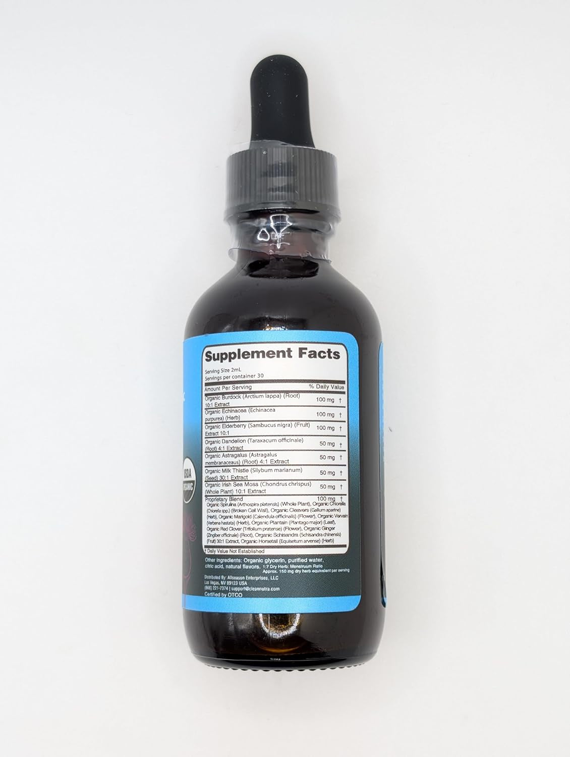 Organic Lymphatic Drainage Supplement | Lymphatic Support Drops | Burdock Root Echinacea Elderberry Dandelion Astragalus Milk Thistle Sea Moss Red Clover Cleanse Marigold Drop by Clean Nutra