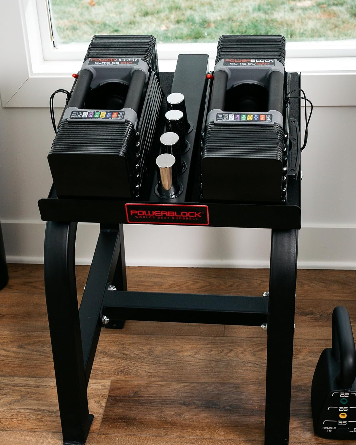 Elite EXP Adjustable Dumbbells, Sold in Pairs, Stage 1, 5-50 Lb. Dumbbells, Durable Steel Build, Innovative Workout Equipment, All-In-One Dumbbells, Expandable with Expansion Kits