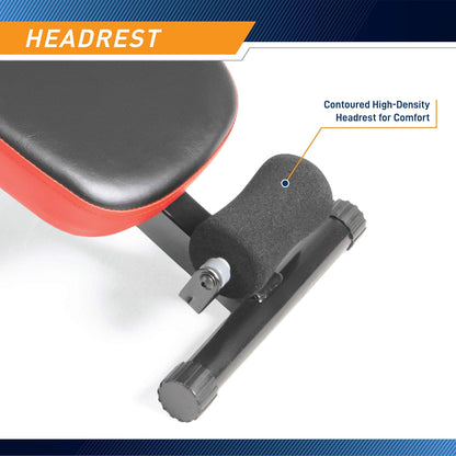 Utility Slant Board W/ Headrest – Folding Design with Adjustable Positions SB-4606 , Black/Red , 29.00 X 18.00 X 59.00 Inches