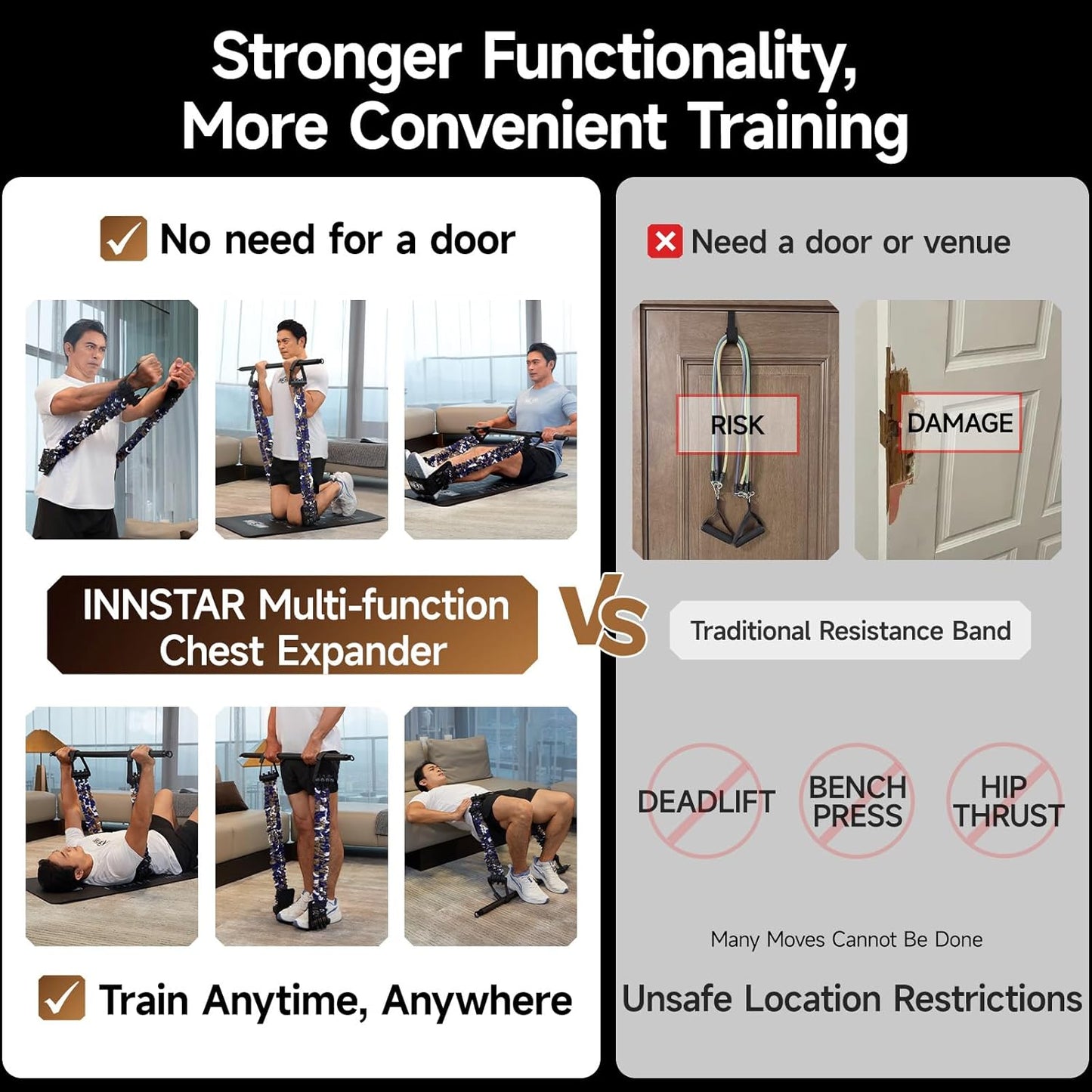 Multi-Function Resistance Bands for Working Out, Push up Exercise Bands Resistance Bands Set for Bench Press Gym Equipment, Home Workout, Travel Portable