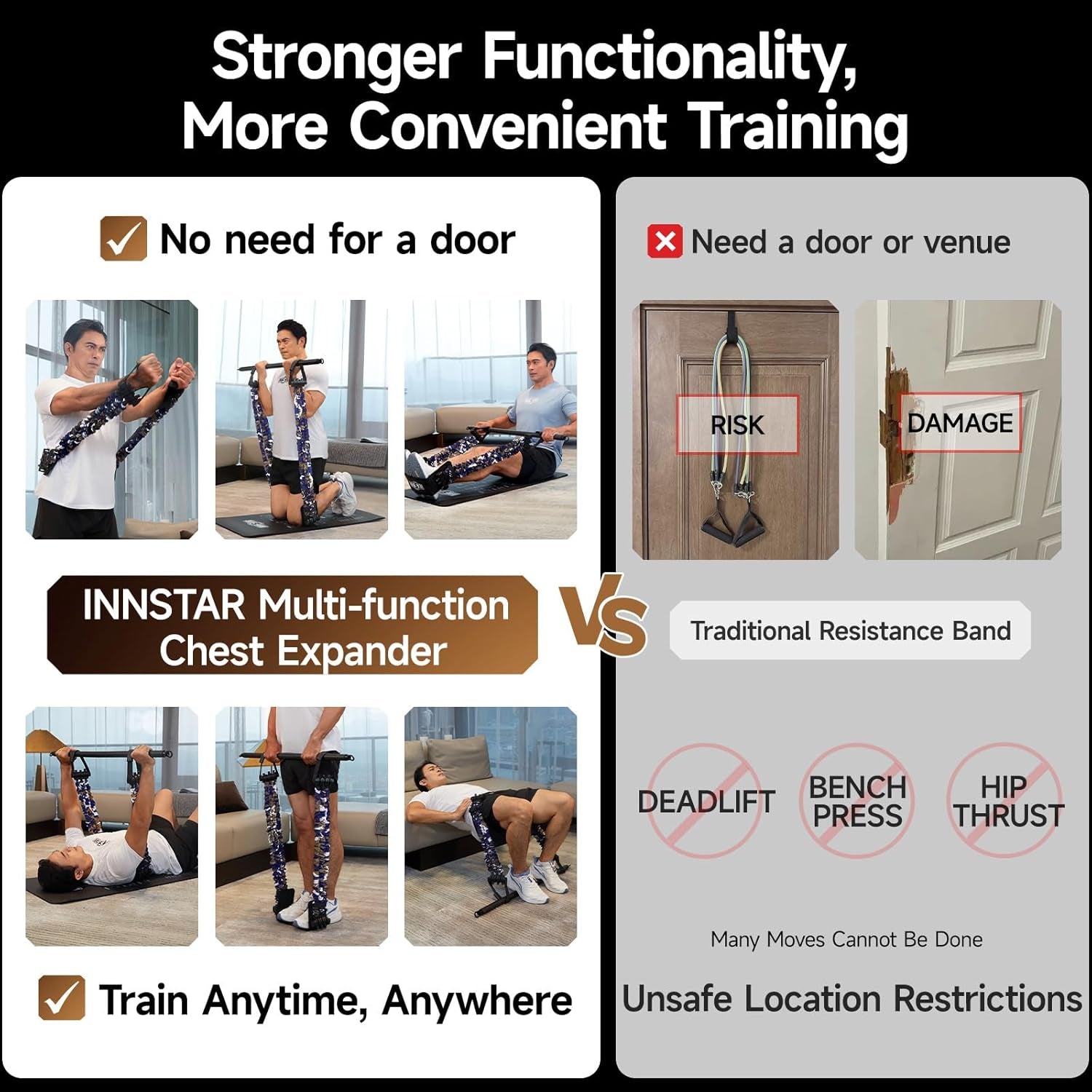 Multi-Function Resistance Bands for Working Out, Push up Exercise Bands Resistance Bands Set for Bench Press Gym Equipment, Home Workout, Travel Portable