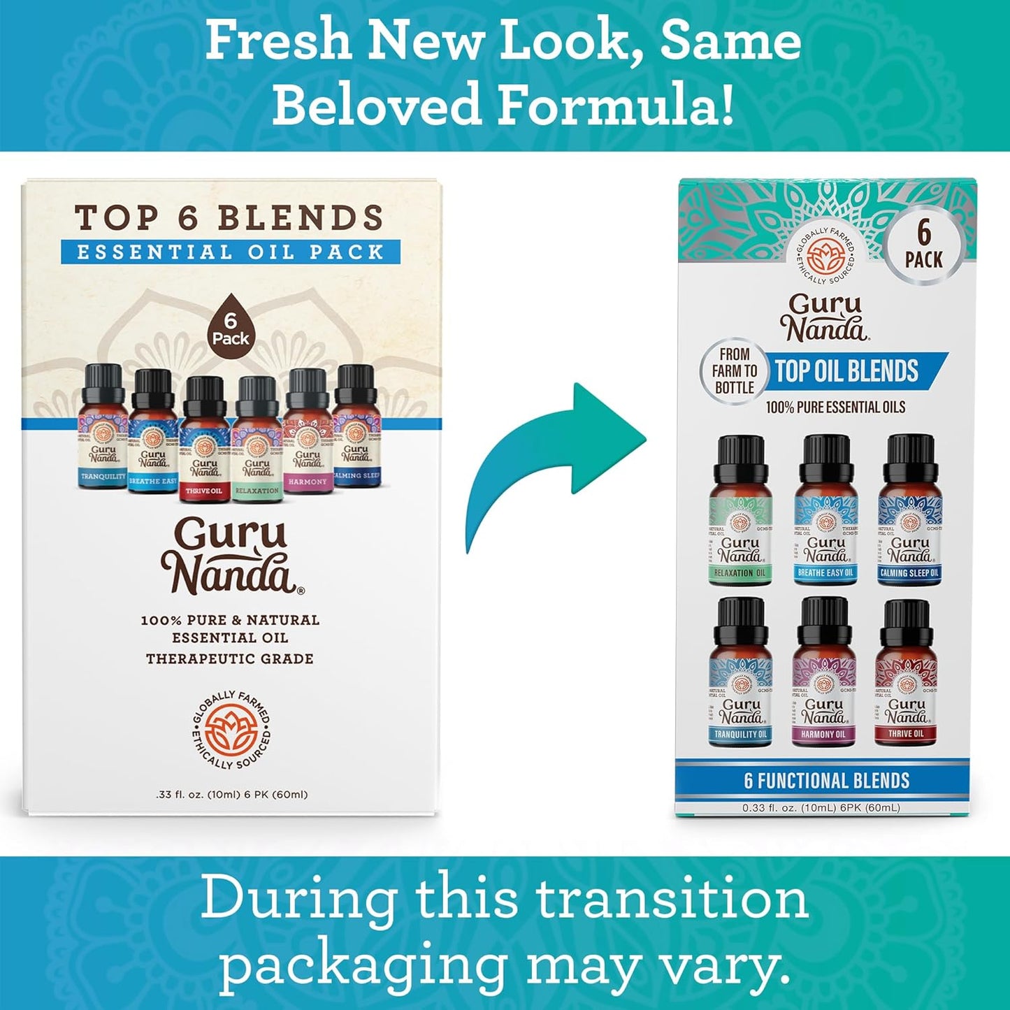 Essential Oil Blends (Set of 6) - Natural Essential Oil Set, Aromatherapy Oil Blends for Diffusers - Breathe Easy, Tranquility, Harmony, Calming Sleep, Relaxation & Thrive
