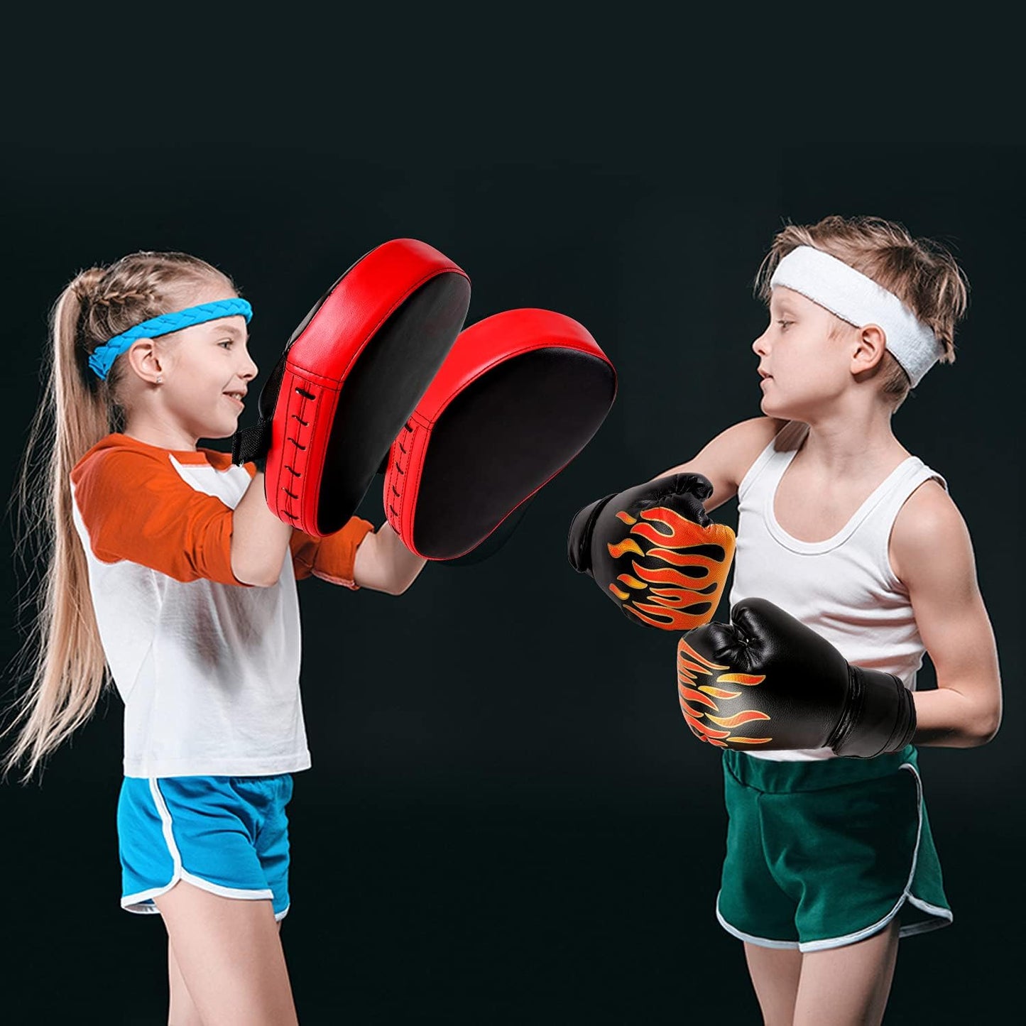 Punching Mitts Kick Pack Set, Boxing Mitts Focus Pads, Taewondo Kick Pad, Great for Boxing, Kickboxing, Karate, Muay Thai, MMA Training