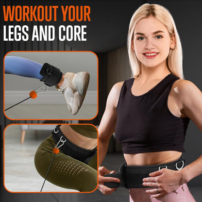 Apollo Board Mini: 150Lb Resistance Smart Cable Machine, Functional Trainer for Full Body Workouts, Full Body Strength, Digital Home Gym Equipment with Free App Includes Accessories, Orange