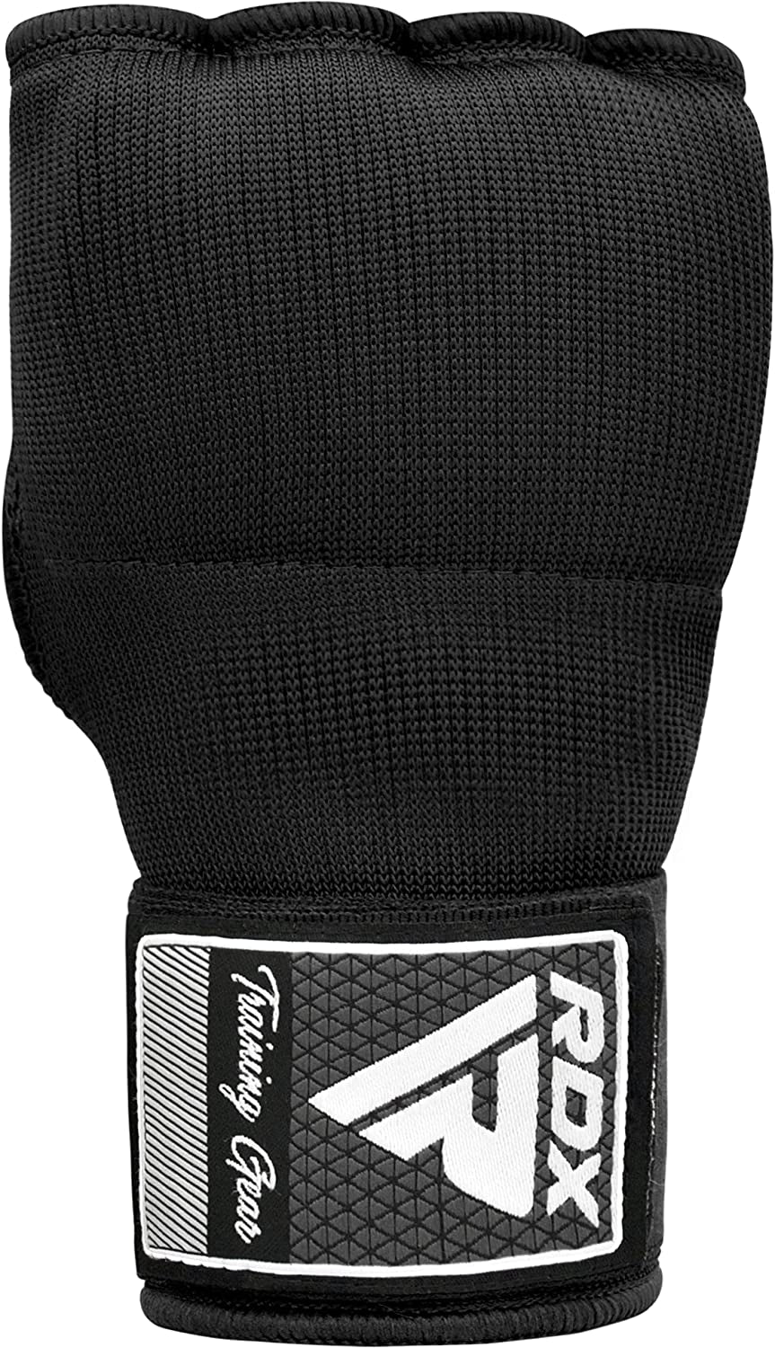 Gel Boxing Hand Wraps Inner Gloves Men Women, Quick 100Cm Long Wrist Straps, Elasticated Padded Fist under Mitts Protection, Muay Thai MMA Kickboxing Martial Arts Punching Training Bandages
