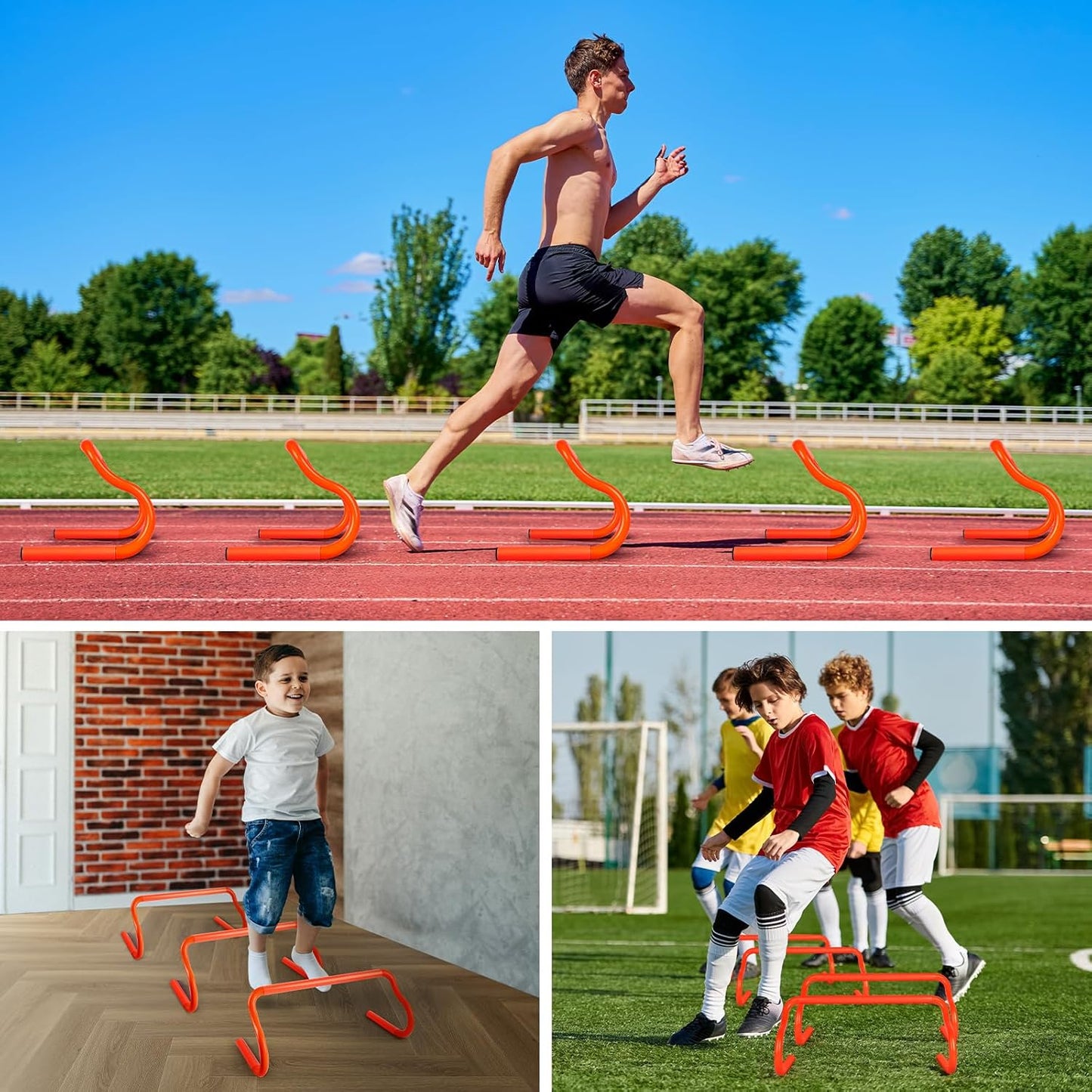 Agility Hurdles Training Equipment - Speed Hurdles and Soccer Cones with Carrying Bag for Soccer, Football, and Track Drills, Ideal for Athletes Speed and Agility Training