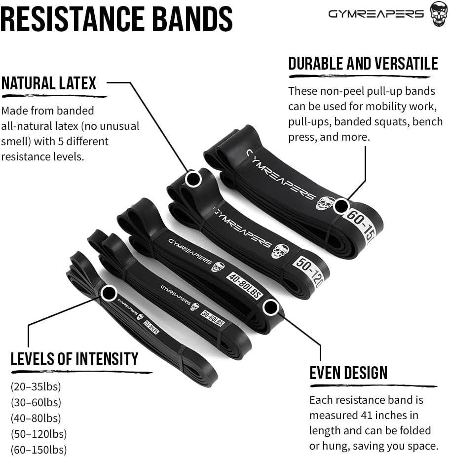 Pull up Resistance Bands for Weight Lifting, Pull Ups - Assistance Bands for Powerlifting, Stretching, WOD, Strength Training - for Men & Women