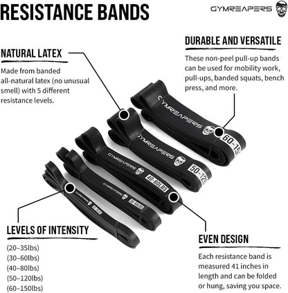 Pull up Resistance Bands for Weight Lifting, Pull Ups - Assistance Bands for Powerlifting, Stretching, WOD, Strength Training - for Men & Women