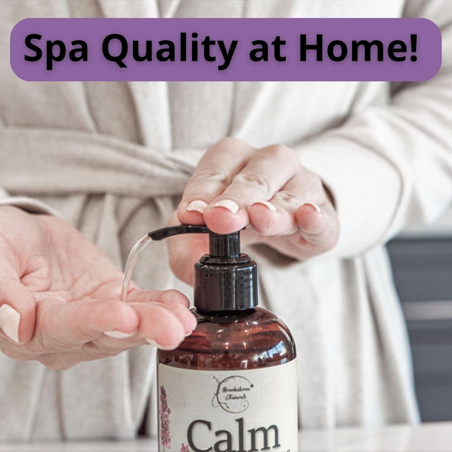 Calm Massage Oil for Massage Therapy with Lavender & Chamomile Essential Oils to Relax Sore Muscles | All Natural with Coconut, Grapeseed & Jojoba for Smooth Skin |  8Oz
