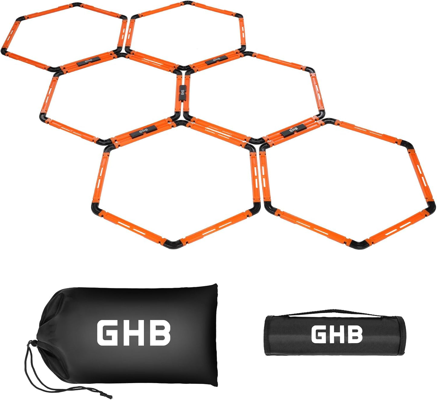 Hex Agility Rings Speed Rings with Carrying Bag 6 Set Portable Hexagon Rings, Agility Ladder for Agility Footwork Training