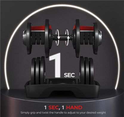 Adjustable Dumbbells Set 28LB/40LB/52.5LB/90LB, Fast Adjust Weight Set Pair