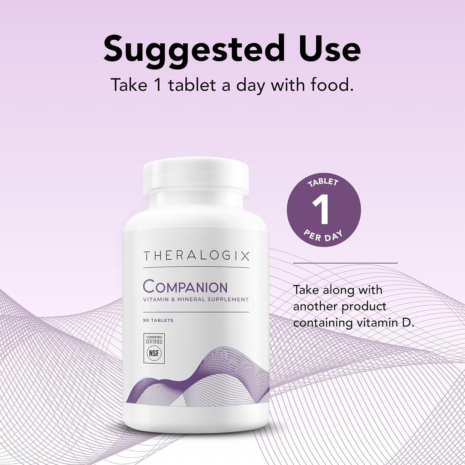Companion Multivitamin & Mineral Supplement - 90-Day Supply - Supplement for Women & Men without Iron, Vitamin D, or Vitamin K - B Vitamins, Zinc & Magnesium - NSF Certified - 90 Tablets
