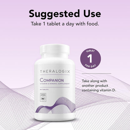 Companion Multivitamin & Mineral Supplement - 90-Day Supply - Supplement for Women & Men without Iron, Vitamin D, or Vitamin K - B Vitamins, Zinc & Magnesium - NSF Certified - 90 Tablets