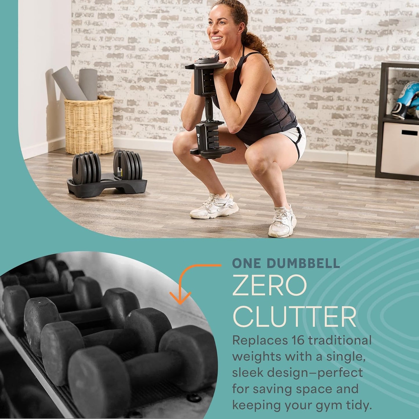 Adjustable Dumbbell Set – 5-25 Lb Dumbbells Set of 2, Quick Change Rotating Hand Weights for Women//Men at Home Gym Weight System - 5-25 Pound, Ideal for Home Strength Training