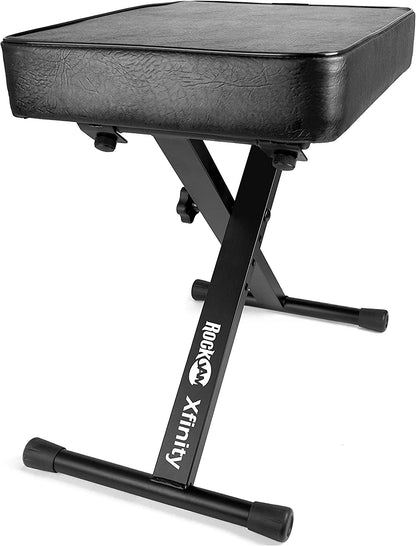 KB100 Adjustable Padded Keyboard Bench, X-Style, Black
