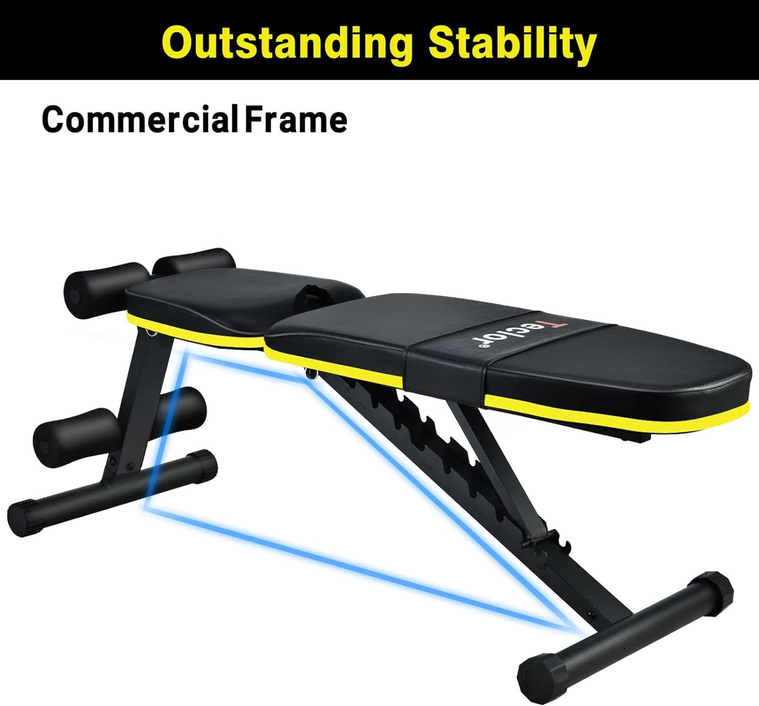 Adjustable Weight Bench, Foldable Workout Benches for Home Gym, 10 Backrest Position Exercise Bench for Strength Training, Upgraded Thickened Steel Support Max Capacity 700Lbs