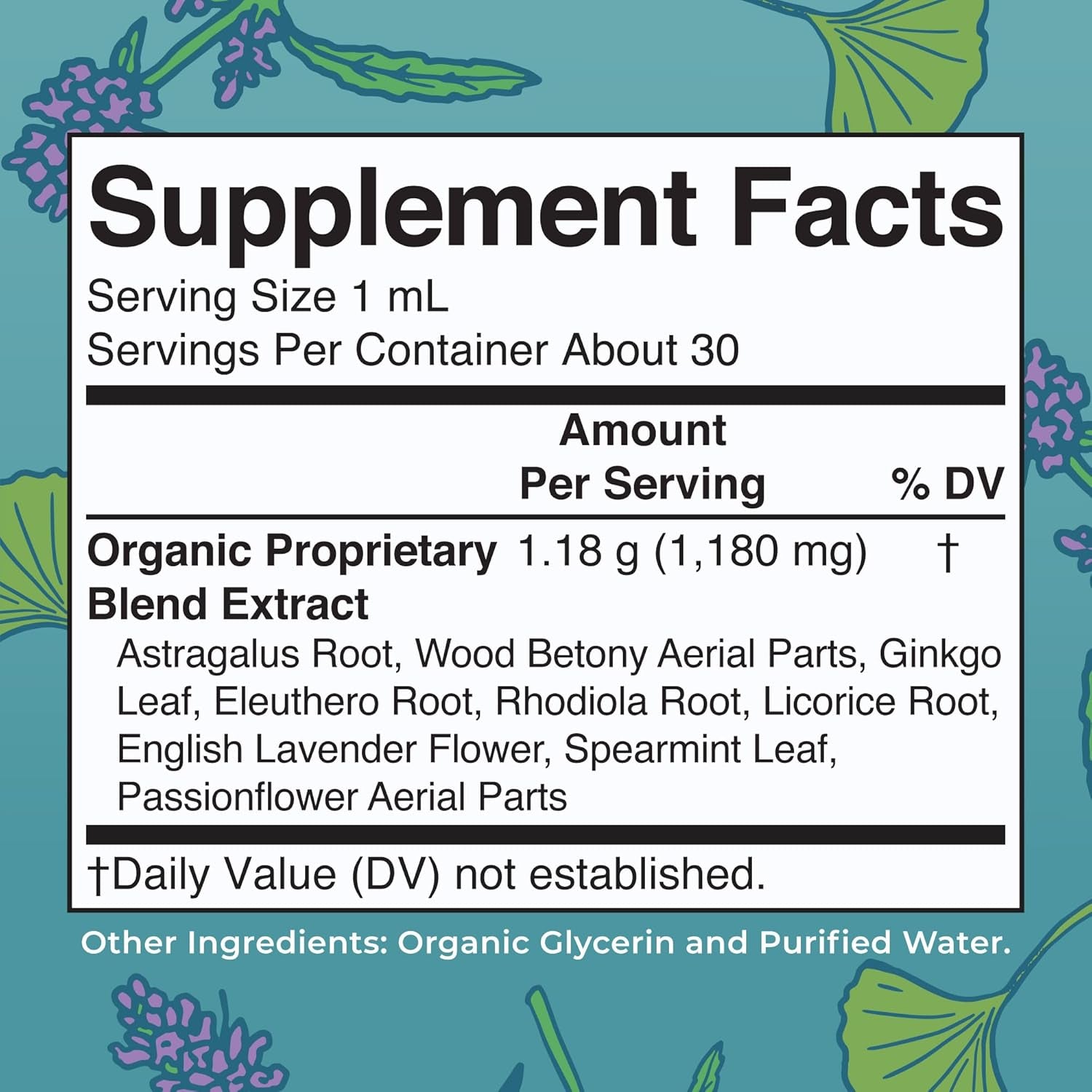 Kids Brain Supplements for Memory and Focus, USDA Organic Drops with Ginkgo Biloba, Rhodiola Root & Licorice Root, Focus & Attention, Calm, Vegan, Non-Gmo, Gluten Free, 30 Servings
