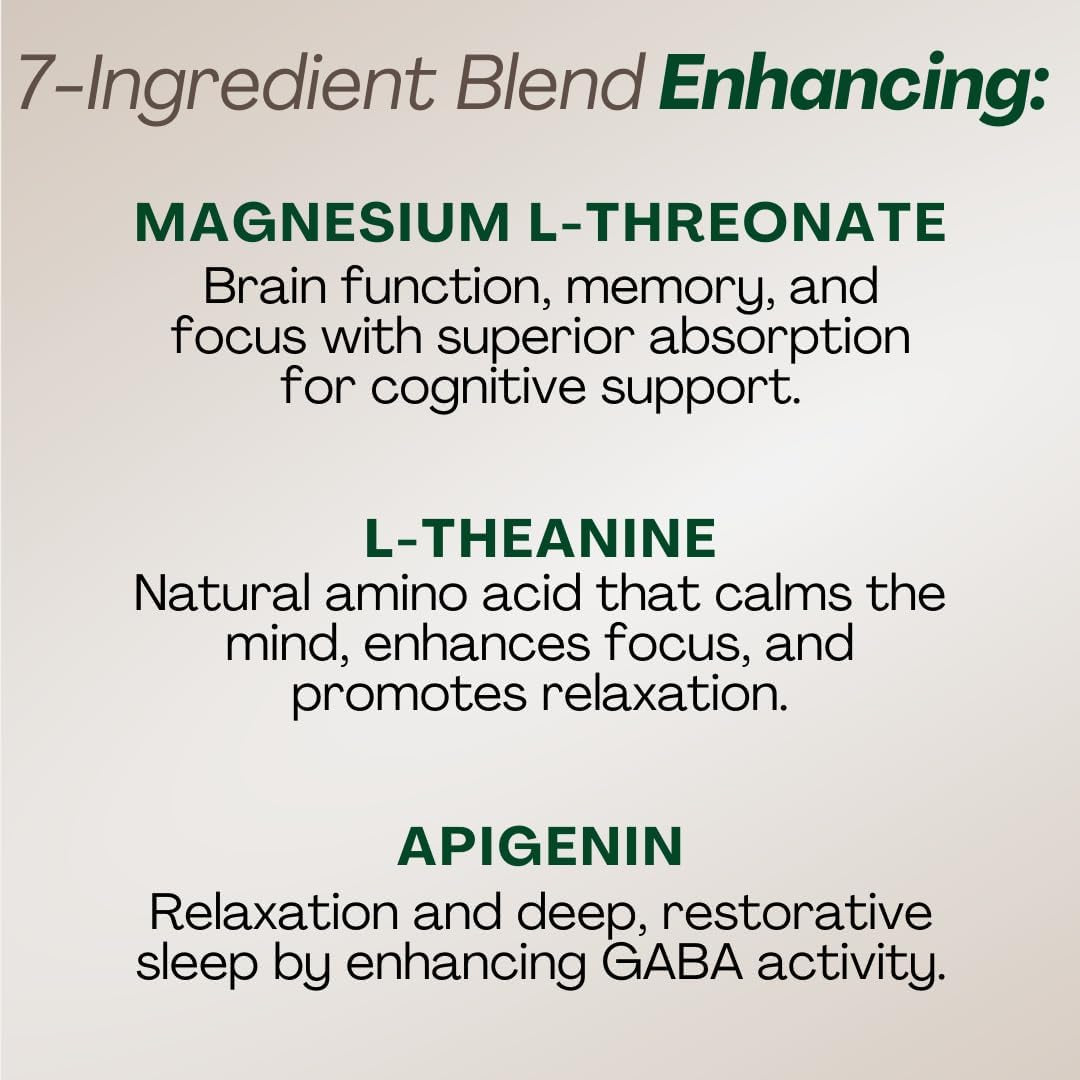 MAGPLUS+ Magnesium L-Threonate Supplement – Liposomal High Absorption with Apigenin & L-Theanine – Deep Sleep, Calm Mood, Brain & Memory Support