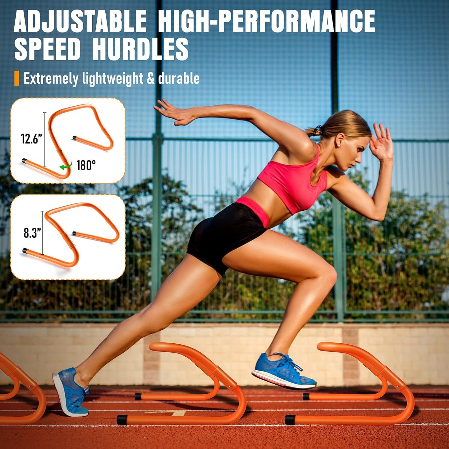 Agility Ladder Speed Training Equipment Set-20Ft Agility Ladder,12 Soccer Cones,4 Hurdles, Jump Rope, Running Parachute, Basketball Football Soccer Training Equipment for Kids, Youth, Adults