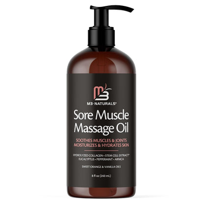 Arnica Sore Muscle Massage Oil with Collagen, Stem Cells, and Menthol, Anti-Cellulite Therapy for Full Body, Fast-Absorbing Multipurpose Treatment