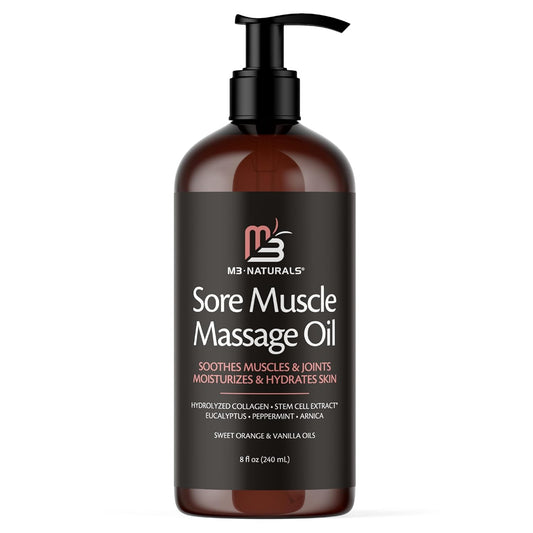 Arnica Sore Muscle Massage Oil with Collagen, Stem Cells, and Menthol, Anti-Cellulite Therapy for Full Body, Fast-Absorbing Multipurpose Treatment
