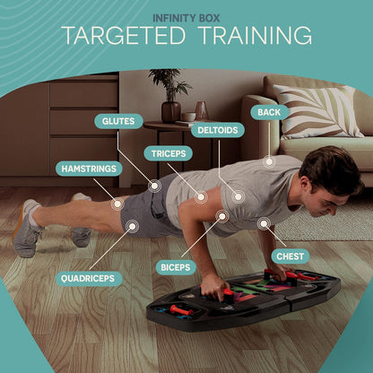 Portable Home Gym with Push up Training Board for Full Body Workouts Push up Rack Board with 4 Resistance Bands - Home Workout Kit Platform for Home Workouts