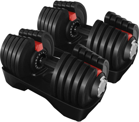 Adjustable Dumbbells Set 28LB/40LB/52.5LB/90LB, Fast Adjust Weight Set Pair