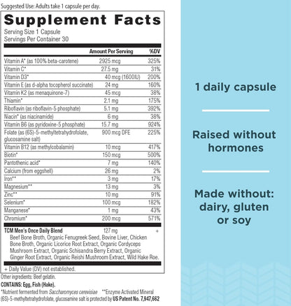Multivitamin for Men, Ancient Multi Men'S Once Daily Vitamin Supplement 30 Ct, Vitamin A, Vitamin B and Vitamin K2, Fenugreek Seed, Supports Immune System, Paleo and Keto Friendly
