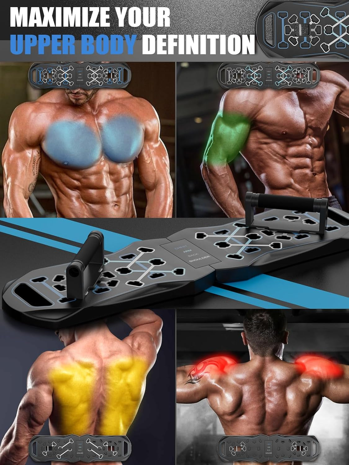 Push up Board Fitness 20 in 1 Portable Foldable Pushup Board,Home Gym,Portable Exercise Equipment,Professional Strength Training Equipment for Man and Women