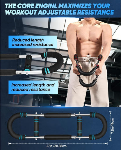 Saker Twister Arm Trainer, 40-100Lb Adjustable Chest Workout Equipment Power Twist Arm Trainer, Forearm Strengthener, Portable Spring Resistance for Home Fitness