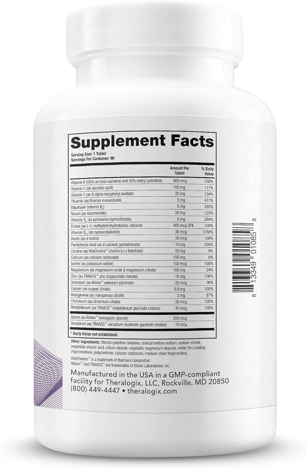 Companion Multivitamin & Mineral Supplement - 90-Day Supply - Supplement for Women & Men without Iron, Vitamin D, or Vitamin K - B Vitamins, Zinc & Magnesium - NSF Certified - 90 Tablets