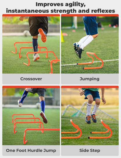 Agility Hurdles 5/10 Pack Speed Agility Training Hurdles, Detachable Sturdy Hurdles Training Equipment Set with Carry Bag for Kids,Athletes,Soccer,Basketball
