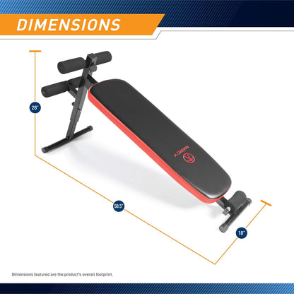 Utility Slant Board W/ Headrest – Folding Design with Adjustable Positions SB-4606 , Black/Red , 29.00 X 18.00 X 59.00 Inches