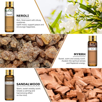 Premium Essential Oil Set - 9X10Ml Pure Essential Oils for Massage, Aromatherapy, Diffusers, DIY - 0.33Fl.Oz/Bottle