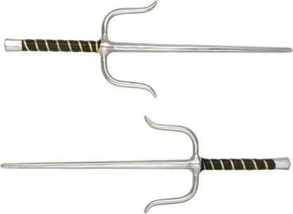 Martial Arts Training SAIS, Stainless Steel Blades, Wrapped Handle, Practice, Cosplay, Pack of 2