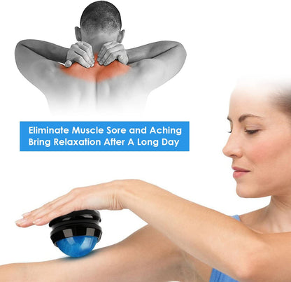 Manual Massage Ball Pain Relief Back Roller Massager Self Massage Therapy and Relax Full Body Tools for Sore Muscle Joint Pain Essential Oils or Lotion Relax (Green)