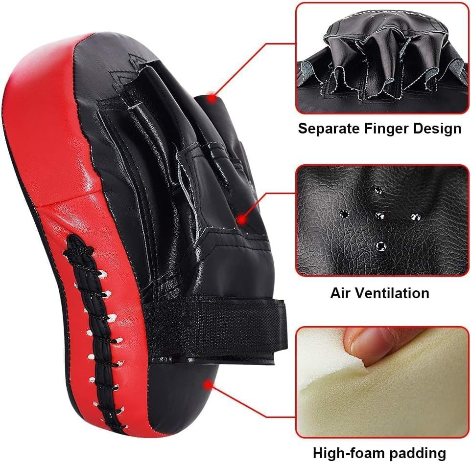 Taekwondo Kick Shield - Muay Thai MMA Karate Kickboxing Training Pads - Curved Leather Strike Shield