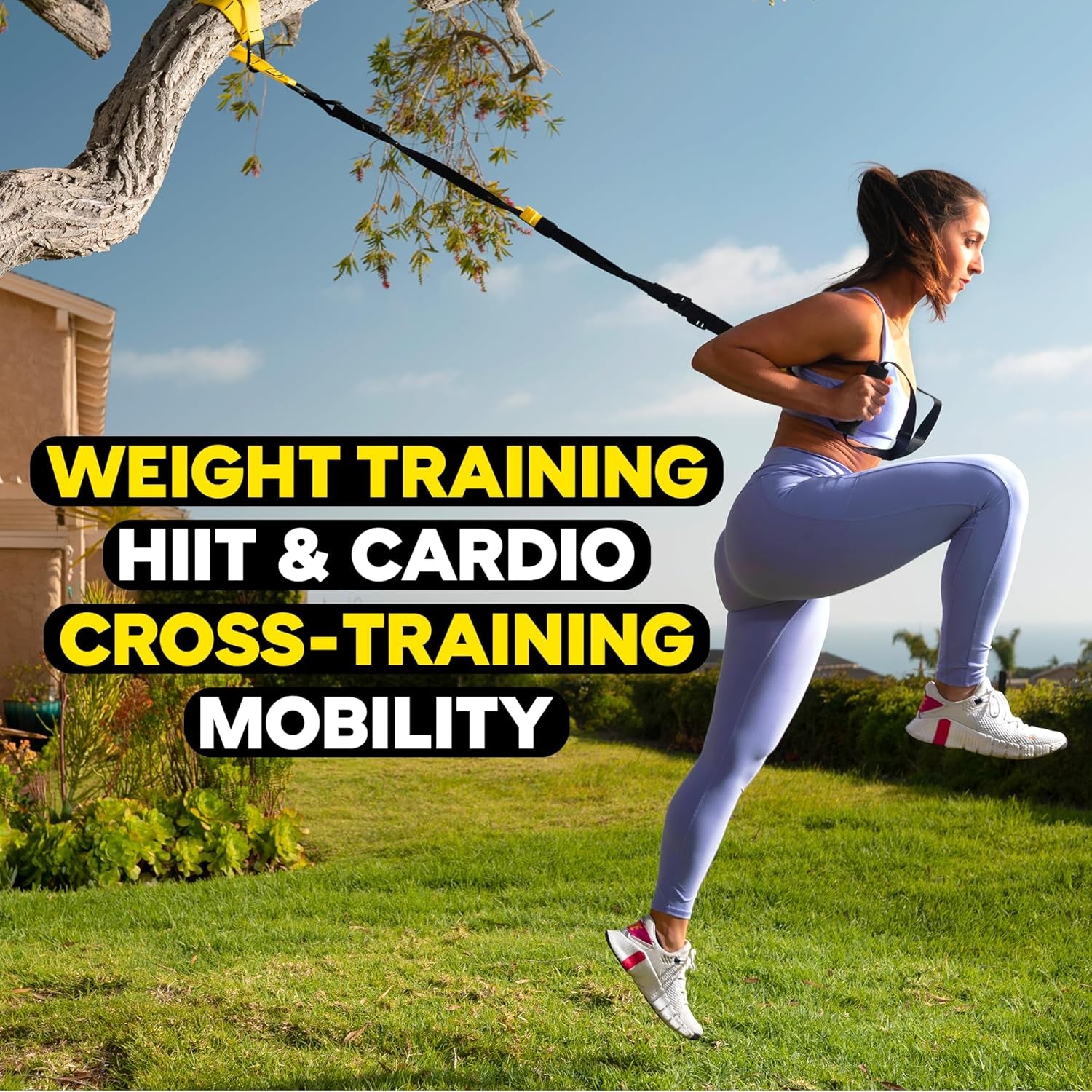 PRO3 Suspension Trainer System, Durable Design for Cross-Training, Weight Training, HIIT Training & Cardio, Includes 3 Anchor Solutions for Indoor & Outdoor Home Gyms