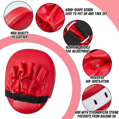 7 in 1 Taekwondo Kick Pad Boxing Training Equipment Punching Mitts Martial Arts Wrist Band Adjustable Soft Pads Set for Karate Muay Thai MMA Training